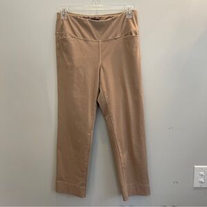 J Jill Pants Women’s Medium Tan Ankle Stretchy Pull on Pockets Career Comfort